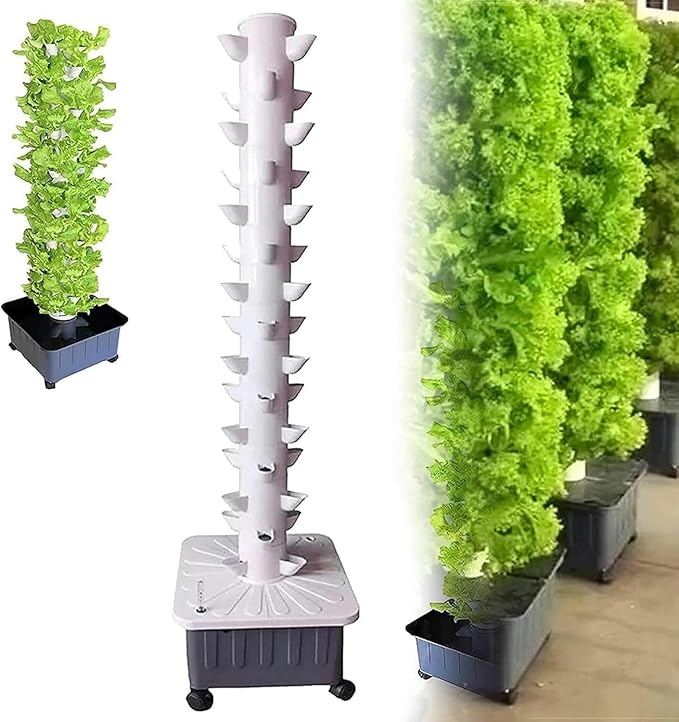 Hydroponic Kits 45-Hole Hydroponic Growing System Indoor Growing System Vertical Growing Tower Soilless Growing System/1 Pc. Beginner Hydroponics System