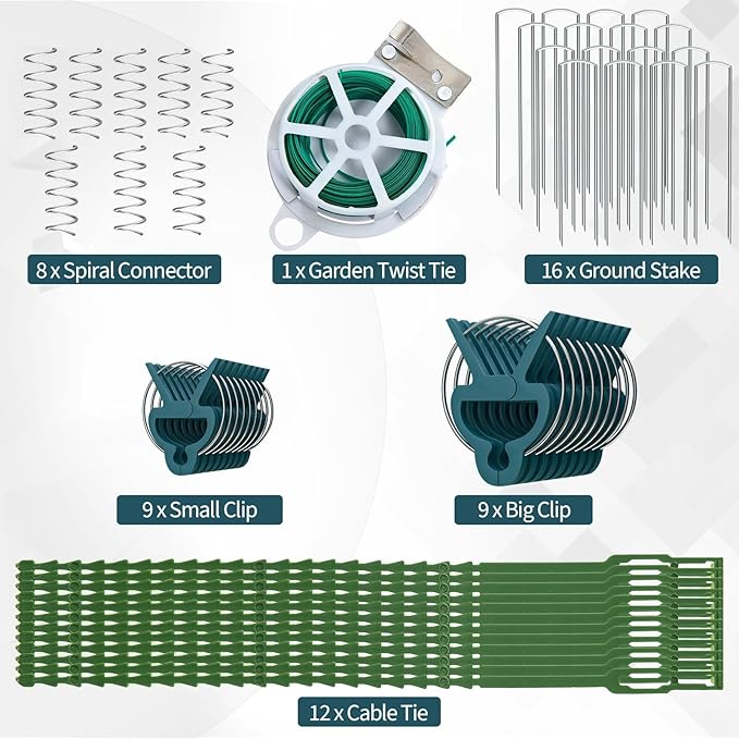 2PCS Premium Garden Cucumber Trellis Garden Trellis for Climbing Plants Vegetables Green