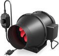 iPower 4 Inch 200 CFM Exhaust Inline Duct Fan with Variable Speed Controller HVAC Blower for Indoor Grow Tents Garden Ventilation 4 Black