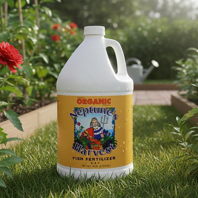Neptune's Harvest Fish Fertilizer (2-4-1) - Organic Liquid Plant Fertilizer - Fish Hydrolysate for Vegetables Flowers Fruit Trees Grass - Indoor and Outdoor Plant Food (Gallon)