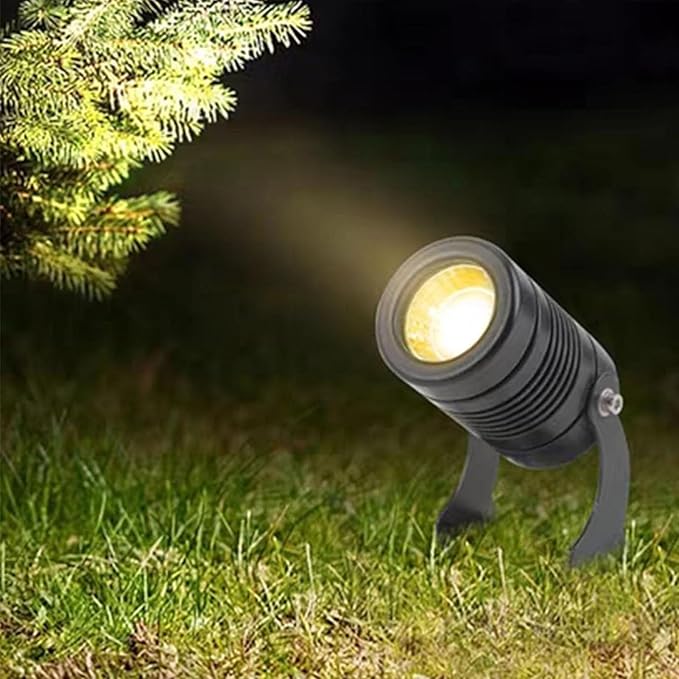 Rotation Spotlight IP67 Waterproof LED Landscape Lights LED Beam Wall Washer Spotlights Long Throw Narrow Beam for Outdoor Building LightingWarm White 5W(DC24V)