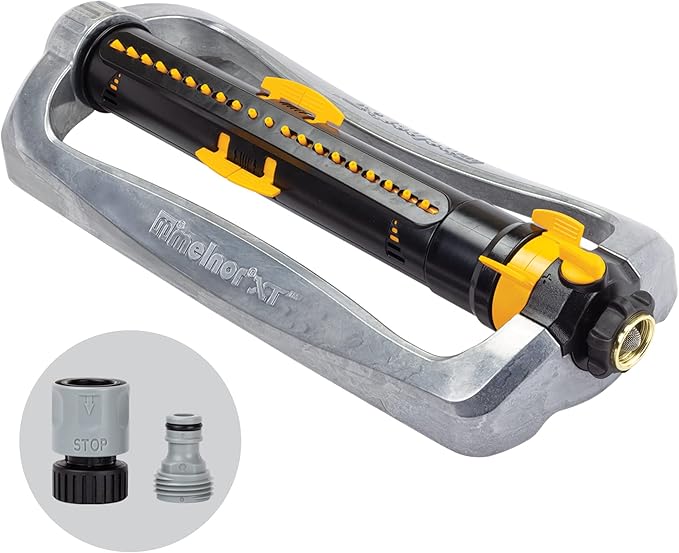 Melnor 65154AMZ XT Turbo Oscillating SprinklerMetal Base4500 sq. ft.Quick Connect Bundle3-Way AdjustableBlackYellow(Pack of 12)