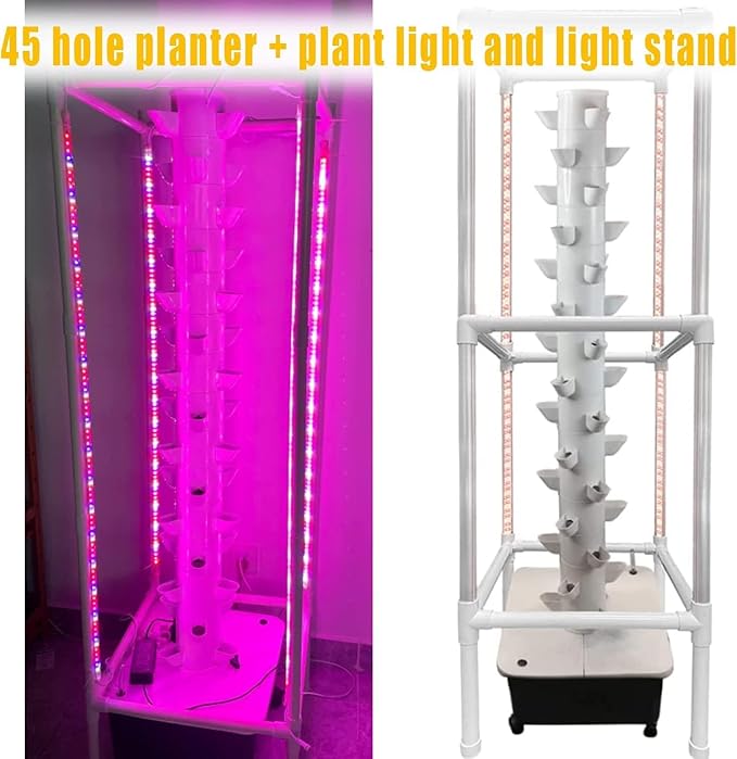 15 Layers 45 Plant Locations Hydroponic Tower Growing Indoor Vertical Grow Tower Hydroponic Growing Aquaponics Growing Syste