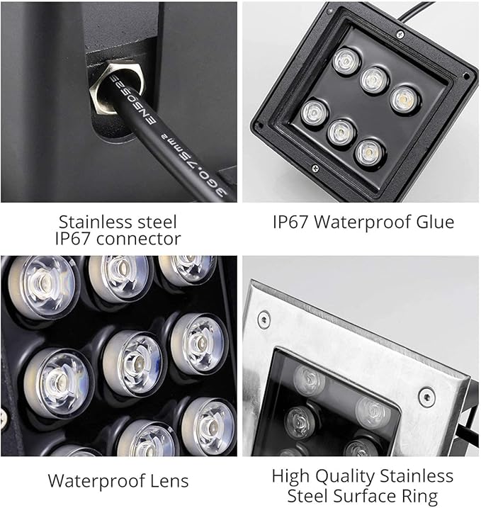 IP67 Waterproof Square LED Underground Light DC12V Low Voltage Great for Gardens Terraces and Architectural Illumination