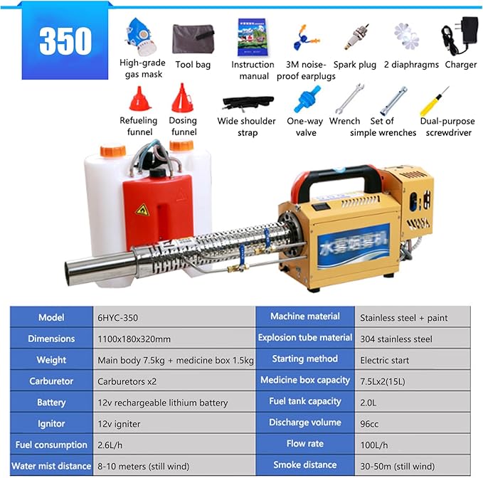 Portable Pulse Jet Thermal FoggerPulse Jet Thermal Fogger Electric Sprayer Aerosol Atomizer for Indoor and Outdoor Agricultural Sprayer350