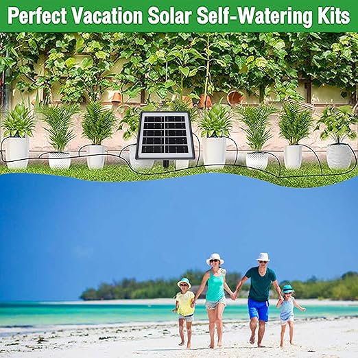 Automatic Drip Irrigation Kits Solar Powered Easy to Get Water Garden Irrigation Kit Multipurpose Greenhouse Kit for Balconies Patios Greenhouses Gardens
