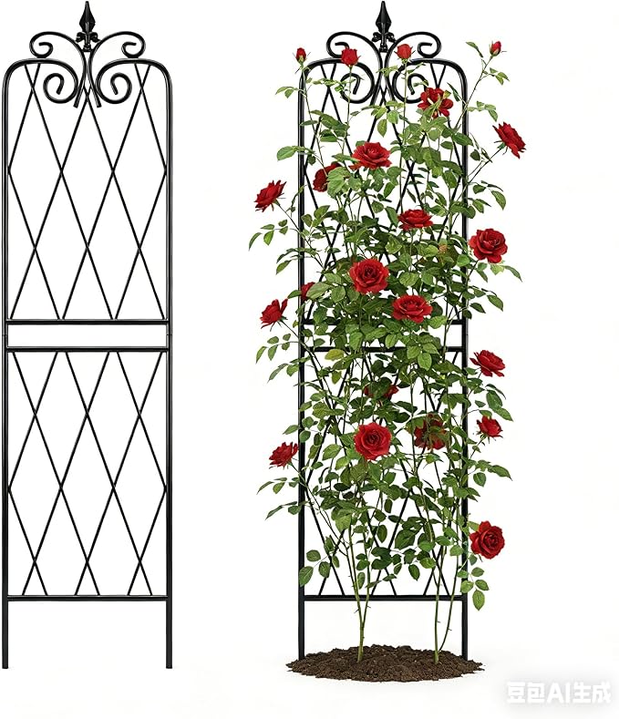 2 Pack 71 H x15 W TrellisBlack Garden Trellis for Climbing Plants Outdoor Metal Frame Sturdy Trellis for Rose