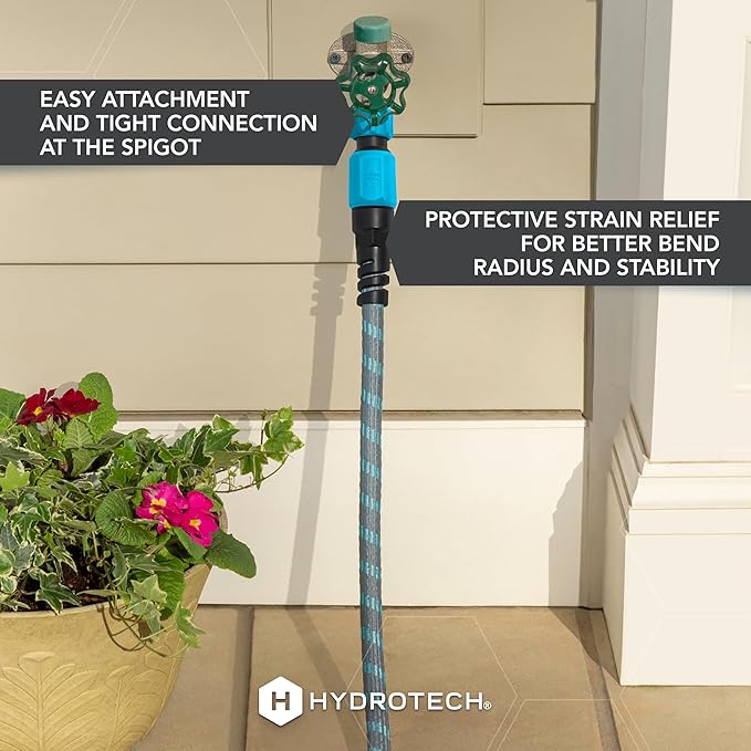 HydroTech 5/8 25 ft Expandable Garden Hose - Flexible Lightweight Durable and Burst-Proof Hose with Reinforced Latex Core and Solid Brass Fittings - Great for Lawn Care Garden and Car Washing