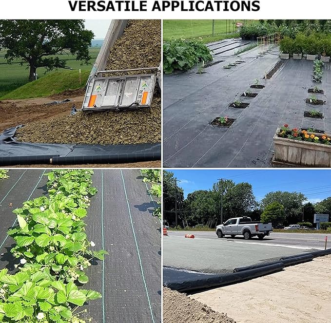 GeotextileNon Woven FabricWeed Barrier Landscape Fabric Premium 5oz Heavy Duty Planting CoverHeavy Duty Weed Block Fabric w/Good Permeability Gardening Mat (Size : 1x5m/3.3x16.4ft)