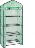 4-Tier Mini Greenhouse Indoor Outdoor with PE Cover and Roll-Up Zipper Door Portable Waterproof Cloth Greenhouse Tent Grow Seeds &amp Seedlings 27.17X19.29X63''Green