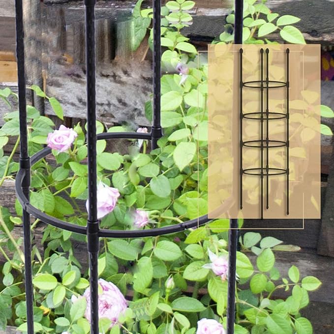 5.6 Feet Obelisk Garden Trellis Multi-Function Trellis Plant Support Indoor and Outdoor Pot for Climbing Vines Rose Tomatoes Plants Black1 173cm (210401YF53-2-10019-1722390261)