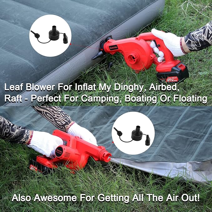 Mini Leaf Blower Red2-in-1 Cordless Small Blower with 4.0Ah Battery and Charger21v Blower for InflatingBlowing LeafClearing Dust &amp Small TrashCar by SHINTYOOL