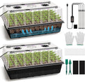 BlumWay 120-Cell Self-Watering Seed Starter Tray with Grow Light 1-24H Timer Seed Starter Kit with 4.02 Humidity Dome Seedling Tray for Indoor Plant Starter Plant Germination Trays-Black