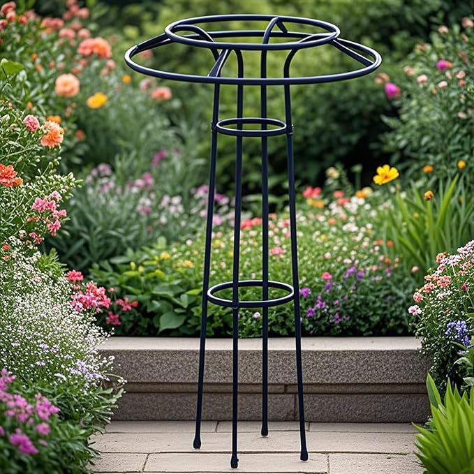 Garden Trellis - Vertical Support Decorative Frame Weatherproof Design | Adjustable Umbrella Shape with Iron Frame for Balcony Gardening Flower Climbing Vegetable Vines in Patio and Greenhouse