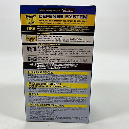 Raid Max No Mess Dry Fogger Roaches Bugs Ants Beetles Crickets Flies Mosquitoes Ticks Waterbugs (Each Cup Treats 2560 Cu Ft) (2)