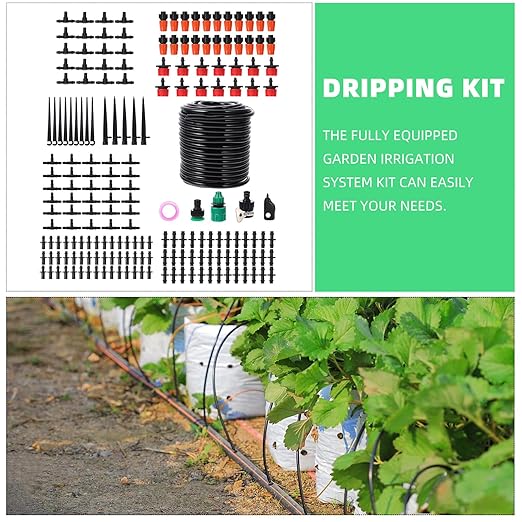 Automatic Drip Irrigation Kit with Adjustable Dripper 15m Micro Drip System for Garden Outdoor Watering and Lawn Care