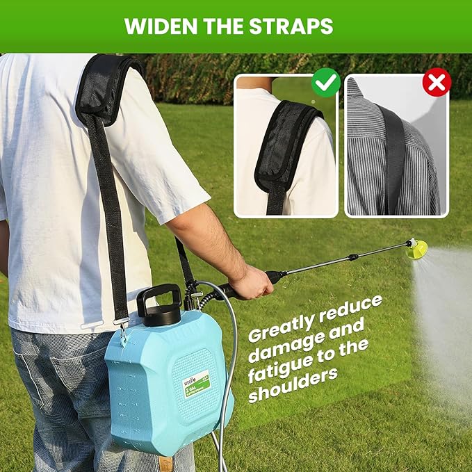 Battery Powered Sprayer 2 Gallon Electric Sprayer with Retractable Wand &amp 4 Mist Nozzles &amp USB Rechargeable Handle Water Spray Pump Sprayers for Planting Lawn Yard Garden