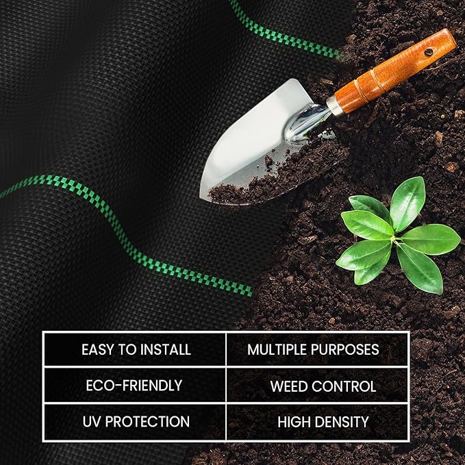 Premium 6 OZ Pro Garden Weed Barrier Landscape Fabric Heavy Duty 3‘ X 500‘ Weed Barrier Fabric Durable Lightweight Eco-Friendly and Easy to Install.