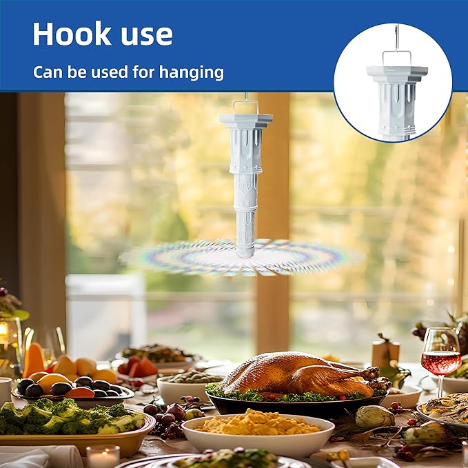 4pcs Fly Fans for Tables Repellent Fan to Keep Flies Away Portable Deterrent Spinner for Picnic Restaurant Party Home BBQ (White)