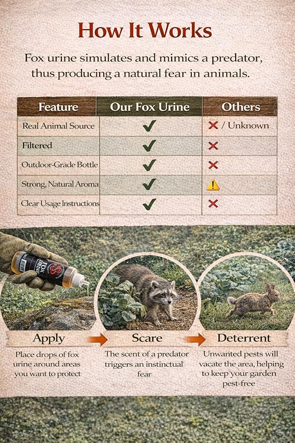Fox Urine Southern Snares Pure 16 oz Red Fox Urine Predator Urine Animal Repellent Fox Pee Trapping Lure