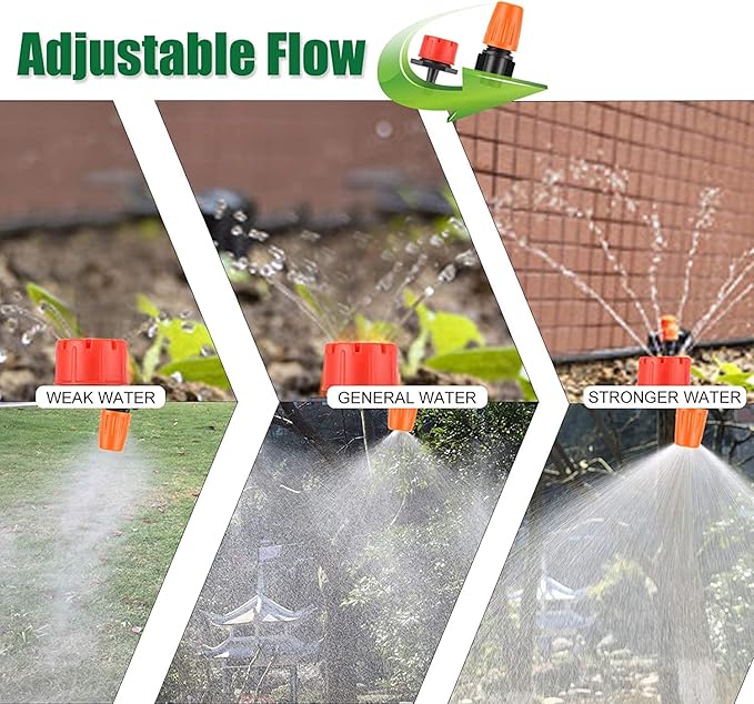 Drip Irrigation System 164FT 180 Pack Garden Drip Irrigation Kit 1/4 Blank Tubing Drip Kit DIY Automatic Irrigation Equipment Set for Garden Greenhouse Flower BedPatioLawn