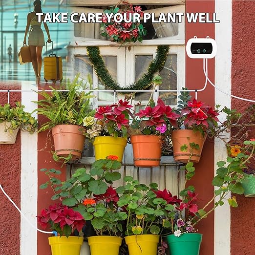 Automatic Plant Waterer with Smart Timer Self Watering Drip Irrigation Kit for Indoor Plants &amp Potted Gardens