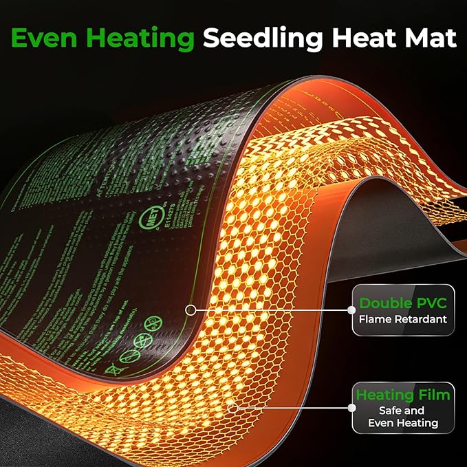 Seedling Heat Mat - KOKOPRO Durable Waterproof Heat mat for Plants Warm Hydroponic Heating Pad for Indoor Home Gardening Seed Starter 10 x 20.75（4 in1）