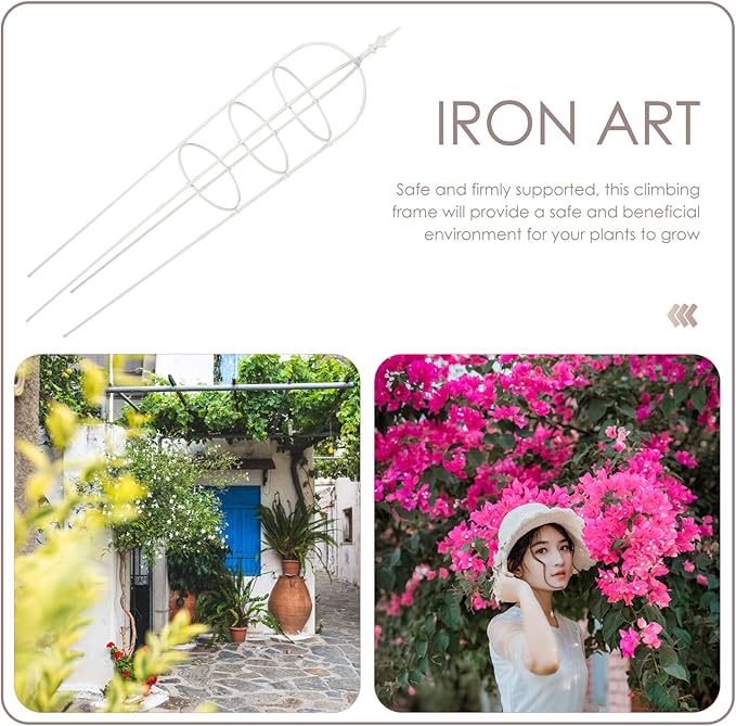 Metal Climbing Plant Support Trellis for Outdoor Garden 31cm Diameter X 1.6m High Iron Vine Frame Plant Stake for Climbing Roses Clematis and Balcony Vines