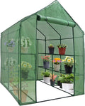 2-Tier 8-Shelf Mini Walk-in Greenhouse Portable Plant Herb Flower Gardening Hot House with PE Cover for Backyard Indoor Outdoor