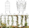 Decorative Garden Fence 10 PackGarden Trellis for Climbing Plants 38.3in H x 12in W Metal Panel Outdoor Wrought Iron Trellis for Vines Flowers Vegetable Garden Support
