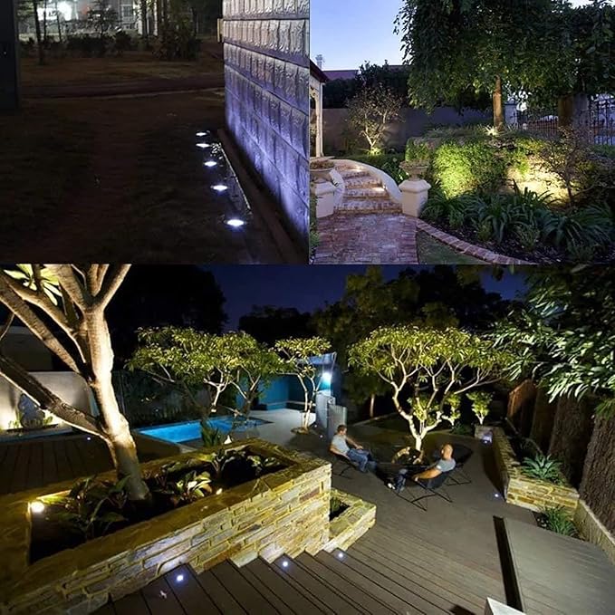 LED Landscape Lights - Outdoor Buried Lights Recessed Underground Lamp IP67 Waterproof Garden Ground Lights Landscape Decor Lighting Spotlight for DrivewayBlue-48W