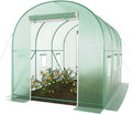 Walk-in Greenhouse with Watering System 10x7x7 FT Heavy Duty Tunnel Green House for Outdoors Gardening Plants Protable Plastic Cover Hot House with Metal Frame
