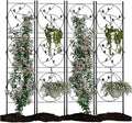 4 Pack Garden Trellis(71.65in x 20.47in) Heavy Duty Trellis for Climbing Plants Outdoor Rustproof Metal Trellis with Black Coating Plant Trellis for Supporting Roses Vegetables Vines and Flowers