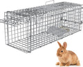 24” Humane Live Animal Trap Cage Heavy Duty Folding Catch and Release Rodent Trap for Squirrels Rabbits Stray Cats Skunks Moles Gophers Groundhogs – Galvanized Rustproof Steel