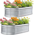 KING BIRD Raised Garden Bed Kit 2025 Upgraded Modular DIY Galvanized Planter Garden Box Outdoor for Gardening Vegetables Flowers Elegant Roman Column Design 47x24x24 in Silver
