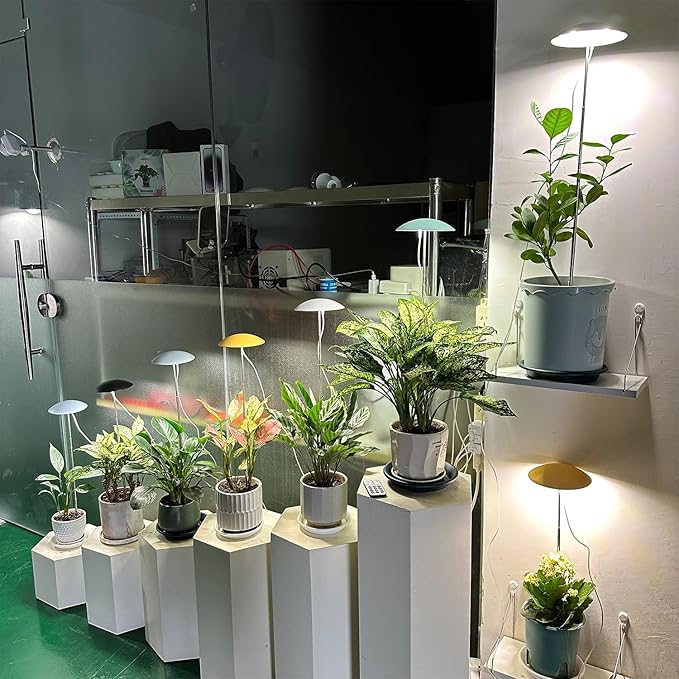 LED Grow Lights for Indoor Plants Smart USB Small Full Spectrum Plant Lights with Remote Height Adjustable Auto On/Off Timer Ideal for Home Decoration Black