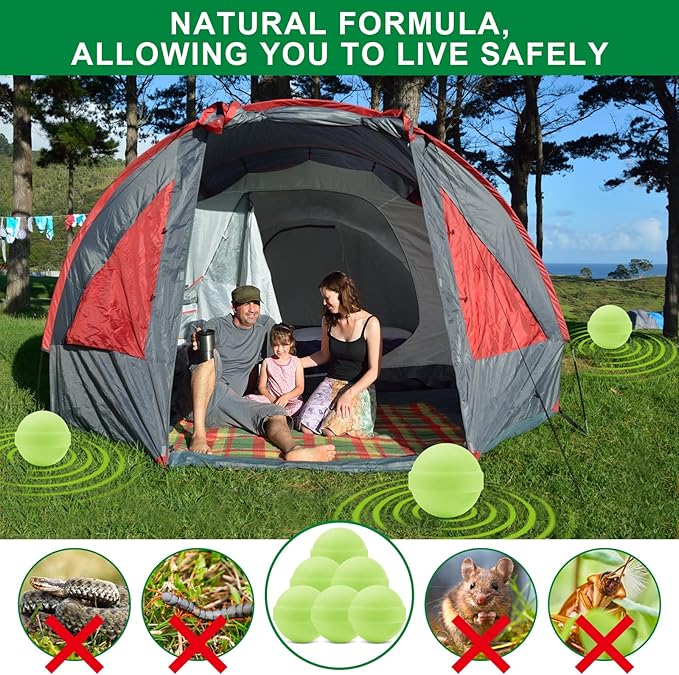 24 Pack Snake Repellent for Yard Powerful Snake Away Repellent for Outdoors Moth Balls for Snakes Pet Safe Snake be Gone for Lawn Garden
