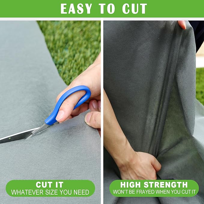 SUNTURF 6FT x 300FT Weed Barrier Control Fabric Ground Cover Membrane Garden Landscape Driveway Weed Block Nonwoven Heavy Duty Weed Block Gardening Ground Cover Mat