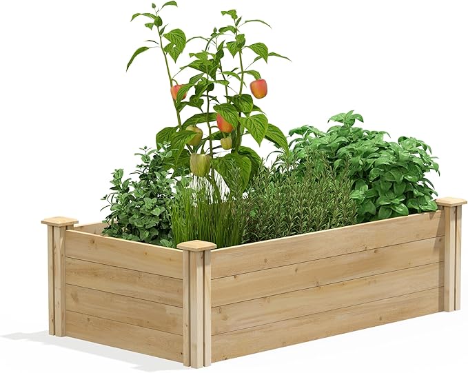 Greenes Fence Premium Cedar Raised Garden Bed 2' x 4' x 14 (3/4 Thick) - Made in USA with North American Cedar
