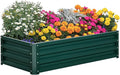 Raised Garden Bed 4' x 2' x 1' Galvanized Planter Box Raised Bed for Vegetables Flowers Plants Green