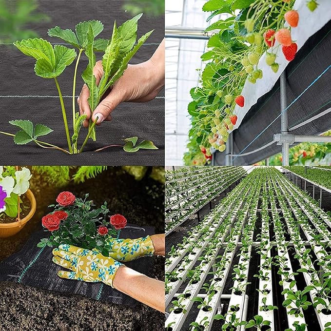 Premium Weed Control Membrane - Durable Polypropylene Garden Fabric for Effective Weed Suppression in Flower Beds(0.5mx90m)