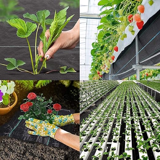 Premium Weed Control Membrane - Durable Garden Fabric for Flower Beds and Landscaping(0.5mx50m)
