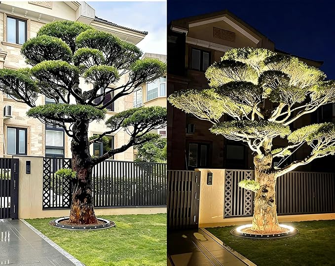 Palm Tree Lights 90-260V/DC24V LED Tree Uplights Die-cast Aluminum Hugger LightsOutdoor for Villa Garden Landscape Lighting(White Light5 lamp Heads)