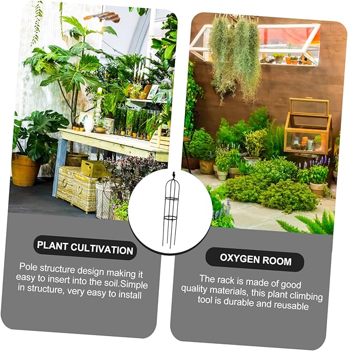 Black Plant Vine Climbing Rack Height Reusable Garden Trellis for Indoor and Outdoor Climbing Plants Supports Vines Orchids and Flowers