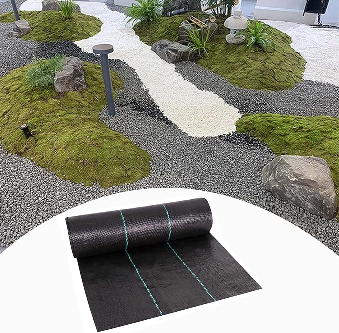 Weed Control FabricGeotextile Landscape FabricHeavy Duty Gardening Mat for Gardening Landscaping Weed Fabric Eco Friendly(0.61x61m/2x200ft)