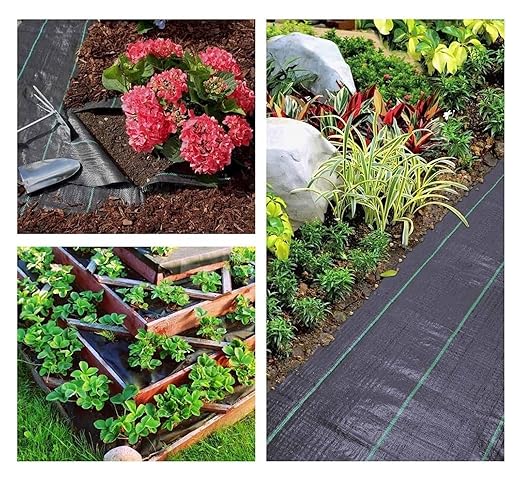 Driveway Fabric Weed Barrier Fabric Weed Control Film Barrier Fabric Gardening Mat for Farming Agriculture(0.61x31m/2x100ft)