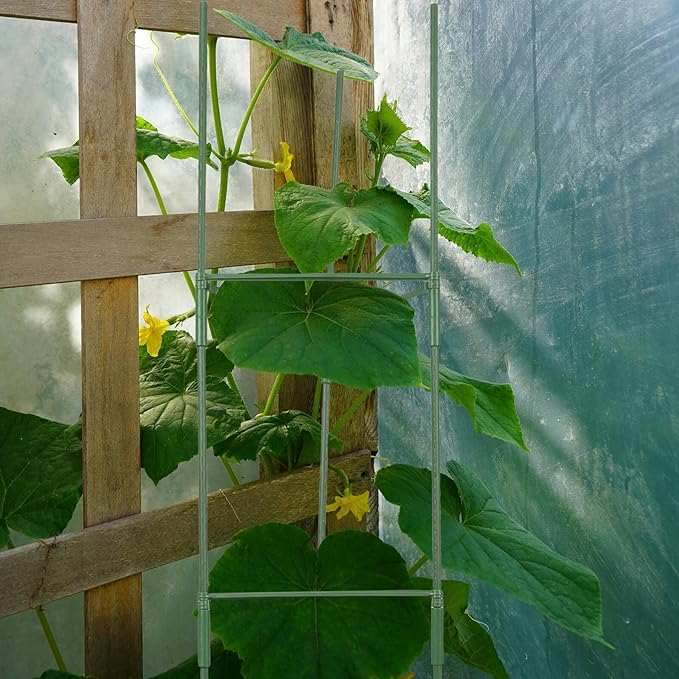 3 Sets Tomato Plant Trellis for Potted Plants Garden Support Rack Metal Frame with 27 Rods 27 Connectors and 18 for Indoor and Outdoor Gardening