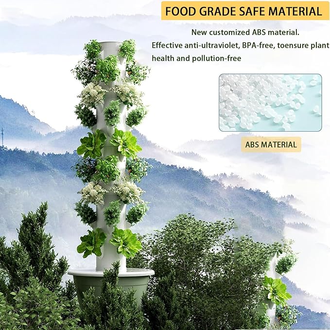 Hydroponics Tower Indoor Growing SystemTower Indoor/Outdoor Smart Hydroponicwith 36 Plant Holes Timerfor BalconiesCourtyards.5/7/9 Layers. Green-9layers
