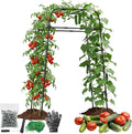 Garden Arch Trellis for Climbing Plants 83 High Metal Cucumber Trellis &amp Tomato Cage Rustproof Steel Tunnel Support for Squash Pumpkin Vegetables with Screw Fixation (32.3 L x 39.4 W)