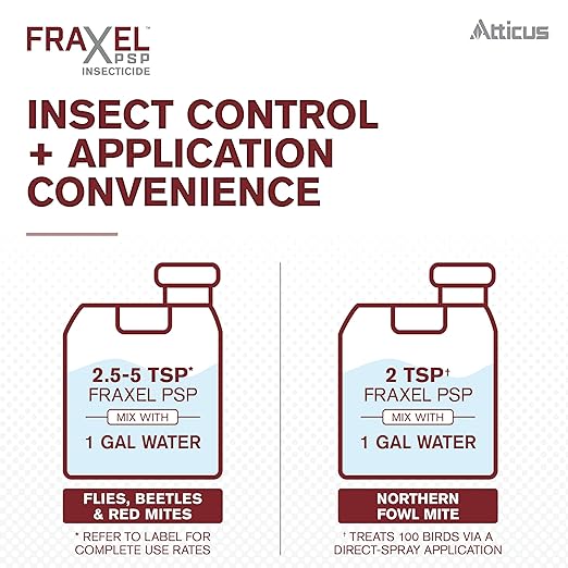 Atticus Fraxel PSP Insecticide (8-oz) - Compare to Elector PSP - Kill Mites Lice Flies Beetles in &amp Around Chicken Coops &amp Other Livestock Areas
